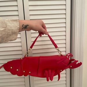 Red Crawfish or Lobster-Shaped Handbag NWOT